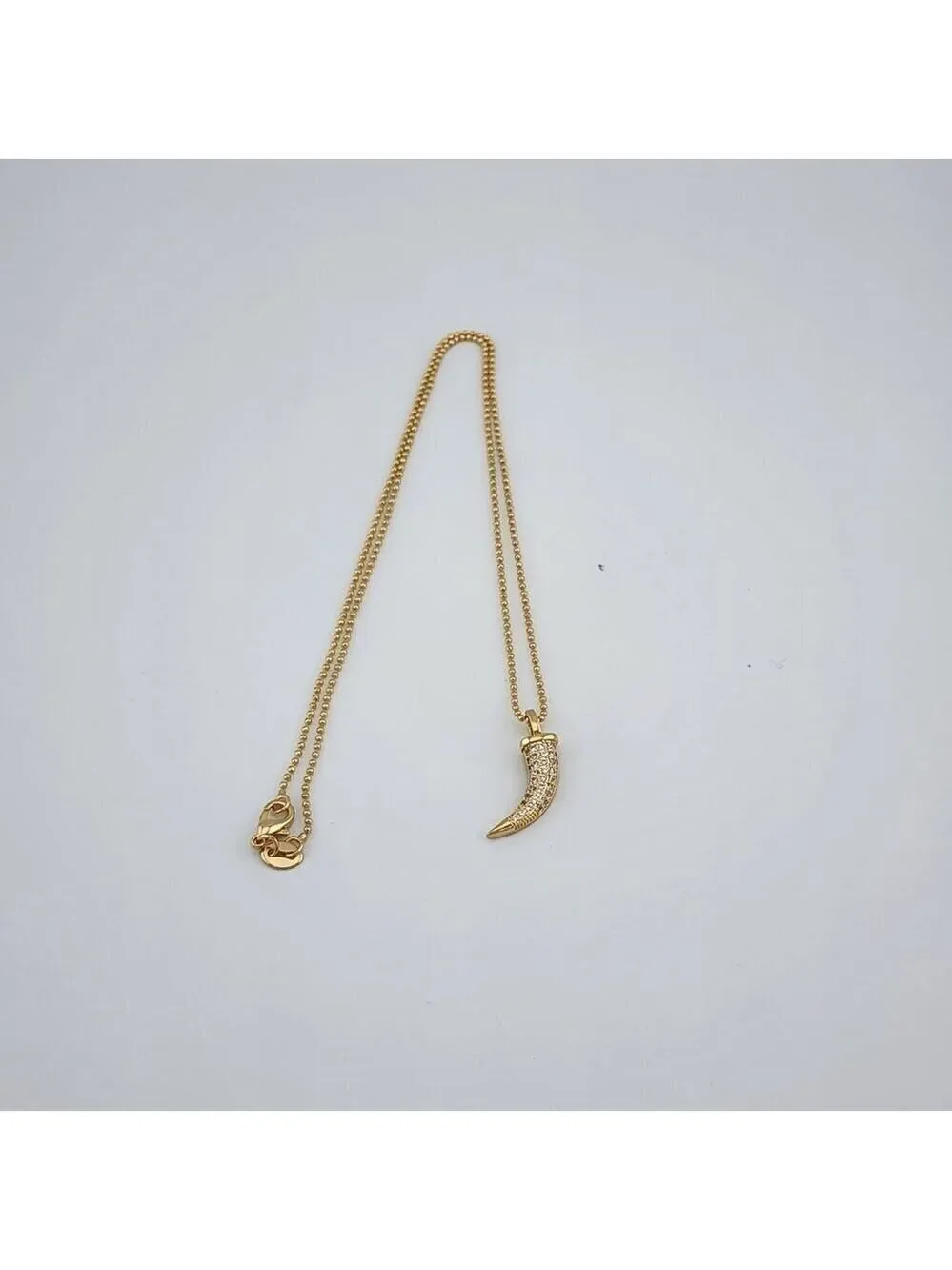 Brand New Brazilian 18k Gold Filled Design of Coyote tooth Beaded Necklace